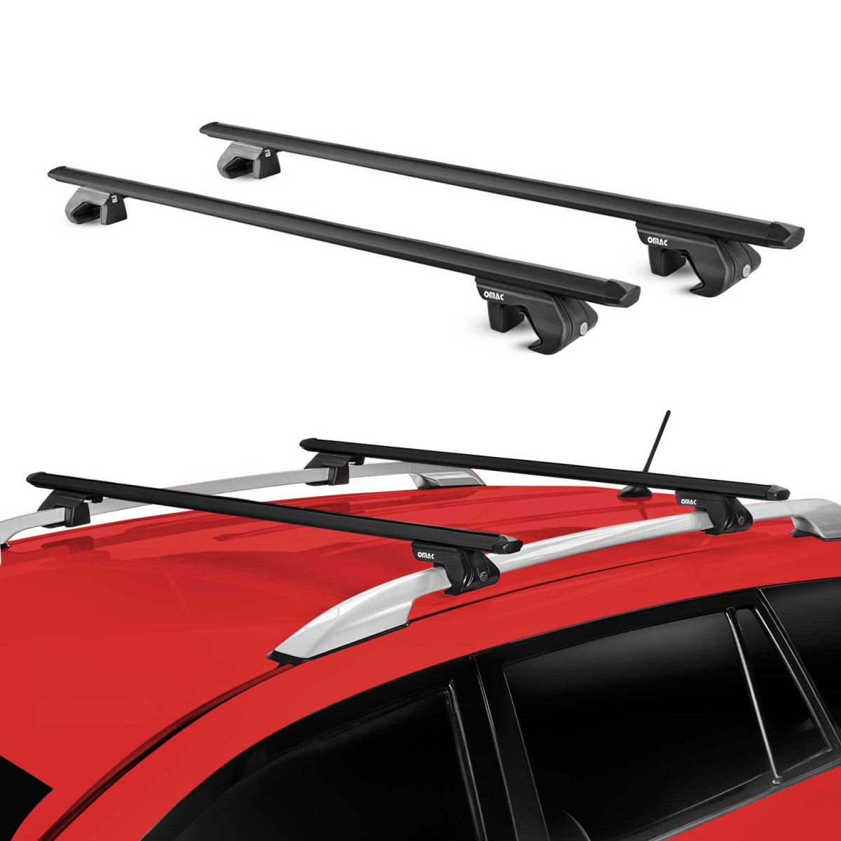 Toyota Sequoia Roof Rack - Omac - Basic V1 Raised - Black - '01-'07